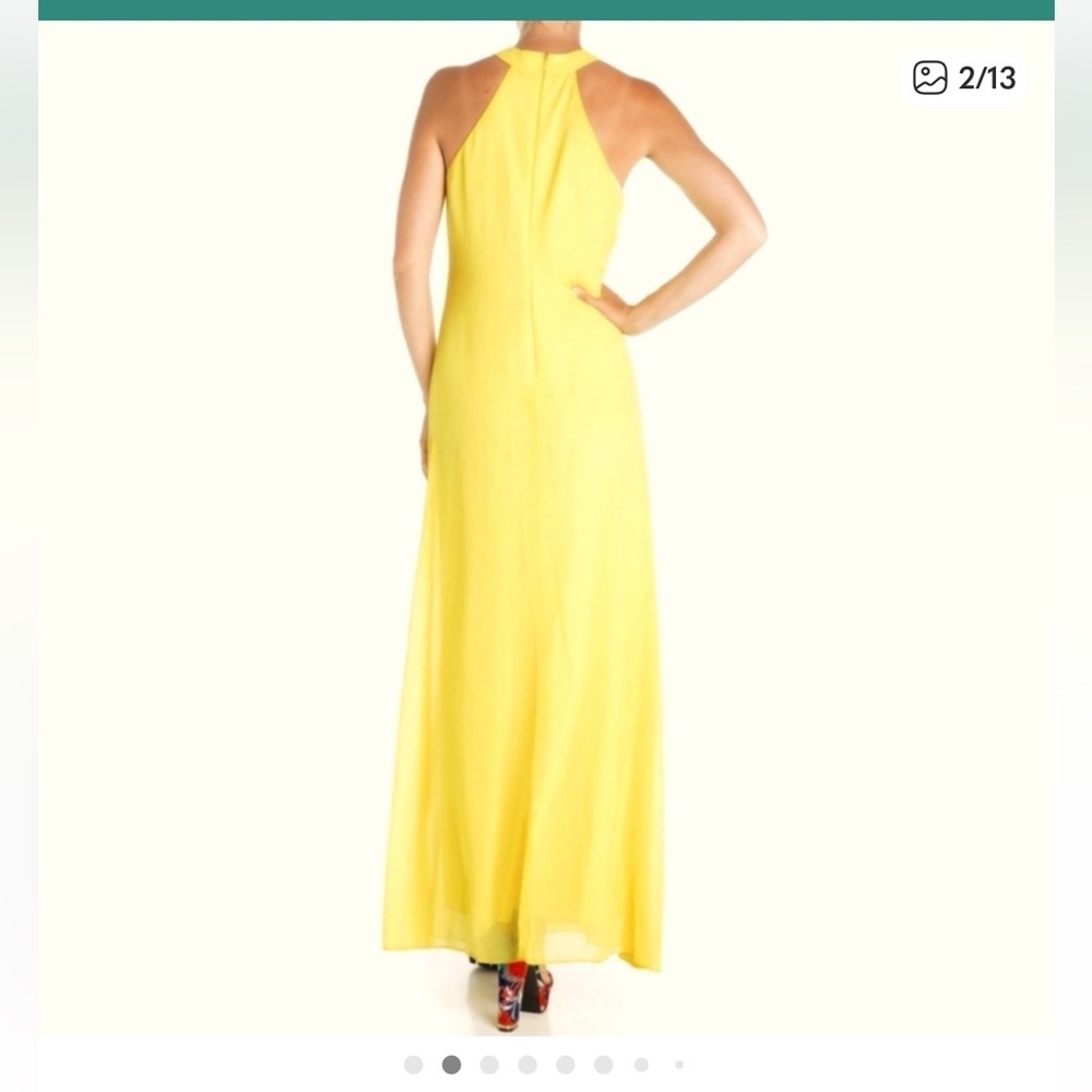 Meghan LA One Shoulder Yellow Dress - Picture 3 of 4